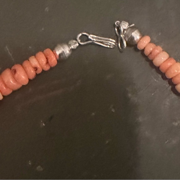 Hand Crafted Unique Earth “One of a Kind” Coral & Sterling Silver Choker - Picture 3 of 3